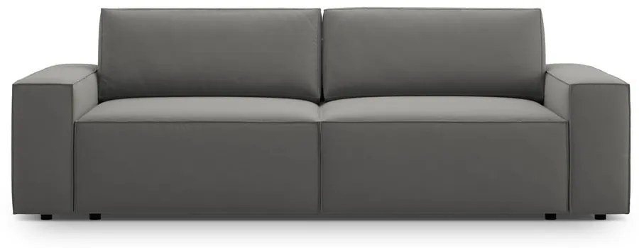 Светлосив кадифен разтегателен диван с място за съхранение 247 cm Jodie – Micadoni