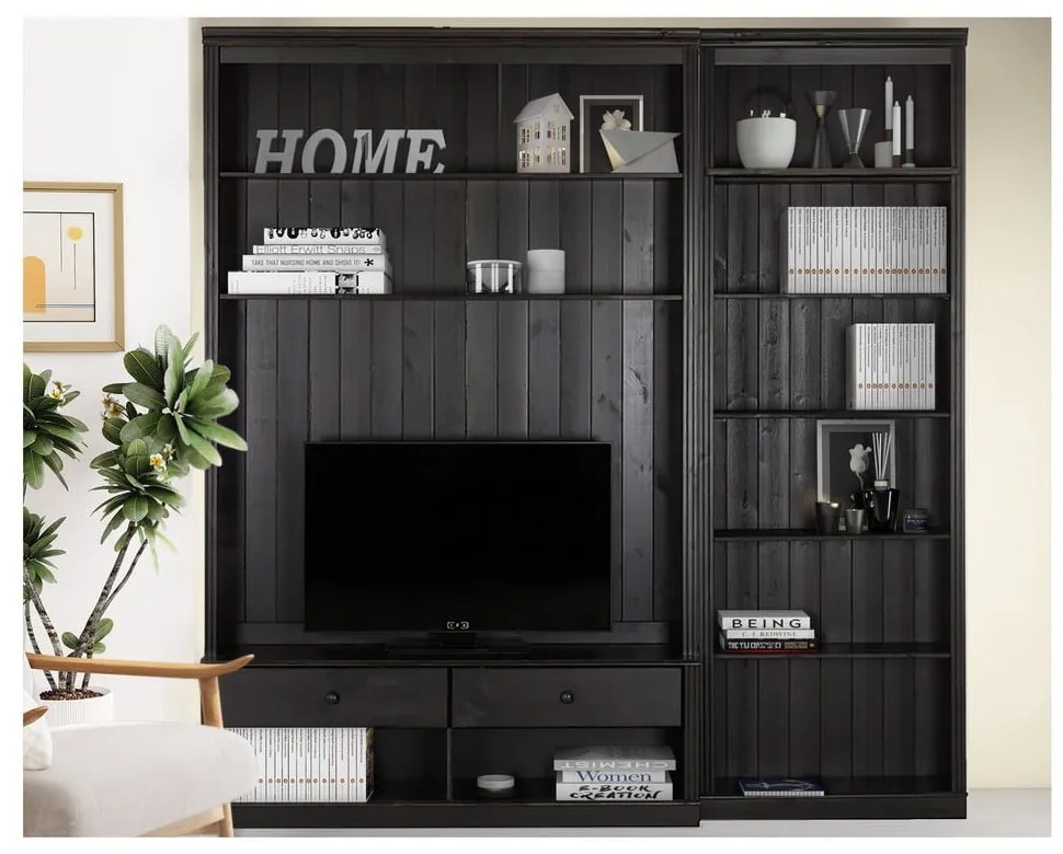 Кафяв TV комплект от от масивен бор 214x223 cm Anita – Støraa