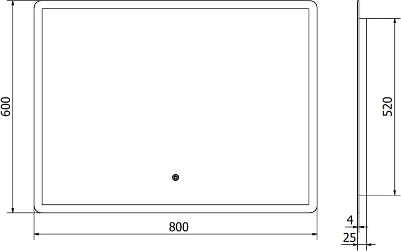 Mexen Navia осветено огледало за баня 80 x 60 см, LED 6000K, анти-пара - 9803-080-060-611-00
