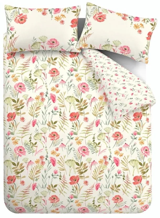Кремаво двойно удължено спално бельо 230x220 cm Ella Poppy – Catherine Lansfield