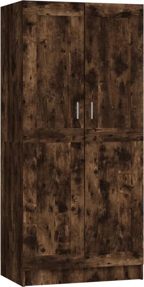 826638 vidaXL Гардероб, опушен дъб, 82,5x51,5x180 см, инженерно дърво