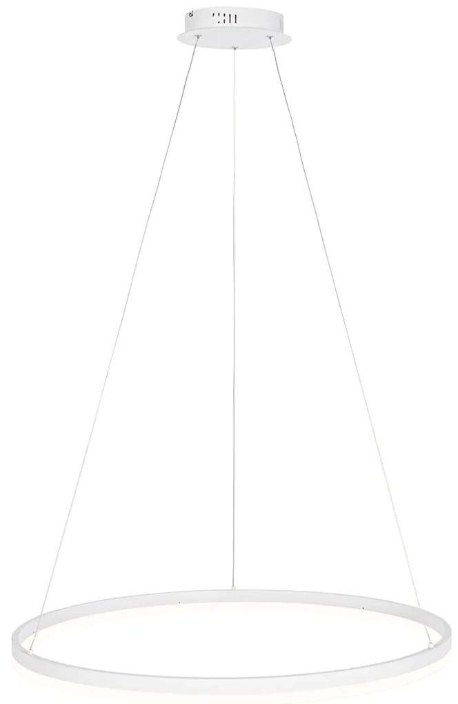 Дизайнерски висящ аплик бял 80 см с LED 3-степенно димиране - Anello