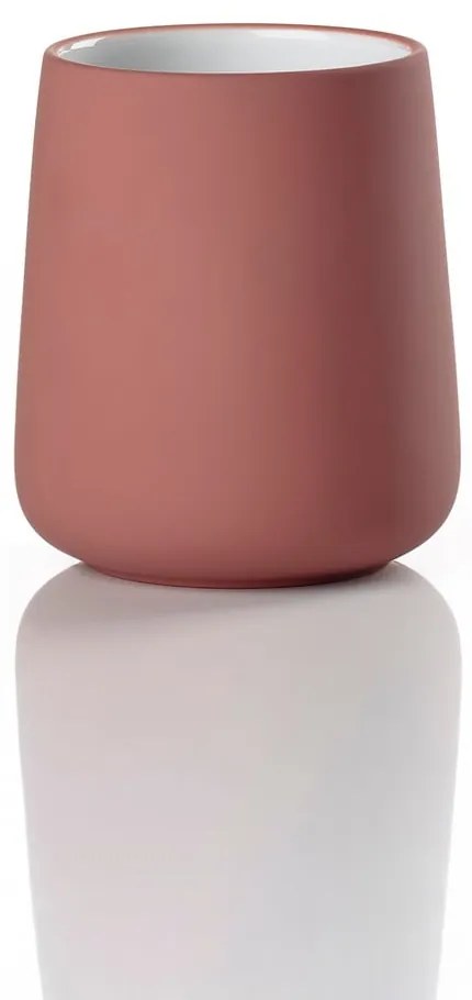 Светлочервена керамична чаша за четки за зъби Nova – Zone