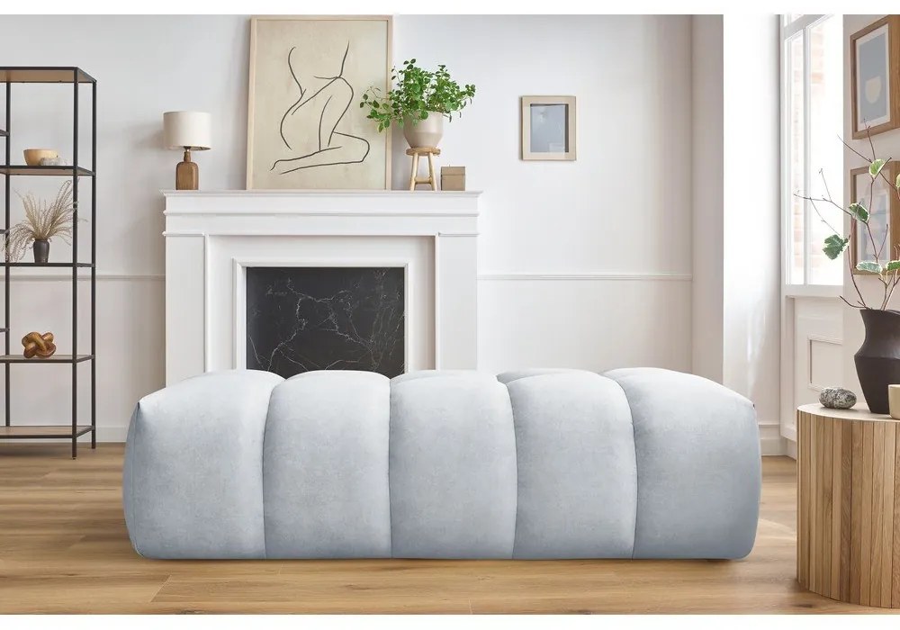 Светлосива табуретка за крака Mont-Blanc - Bobochic Paris