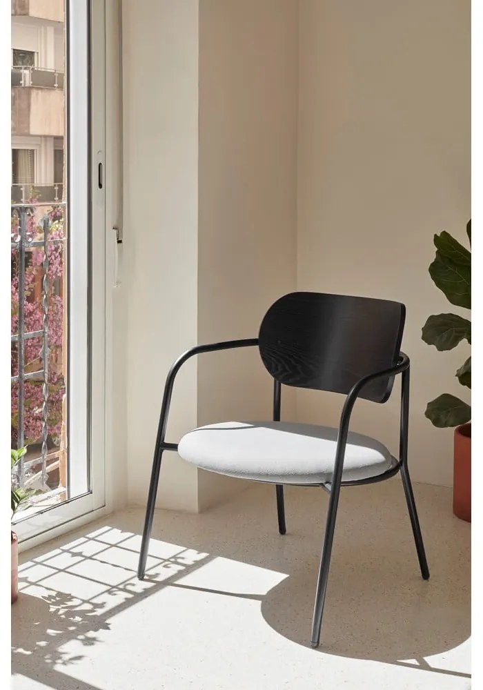 Черно-сив трапезен стол в декор от пепел Eclipse - Teulat