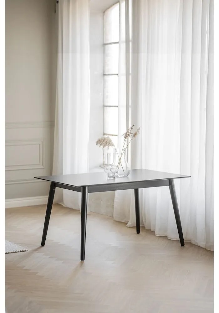 Черна маса за хранене , 140 x 90 cm Lotta - Rowico