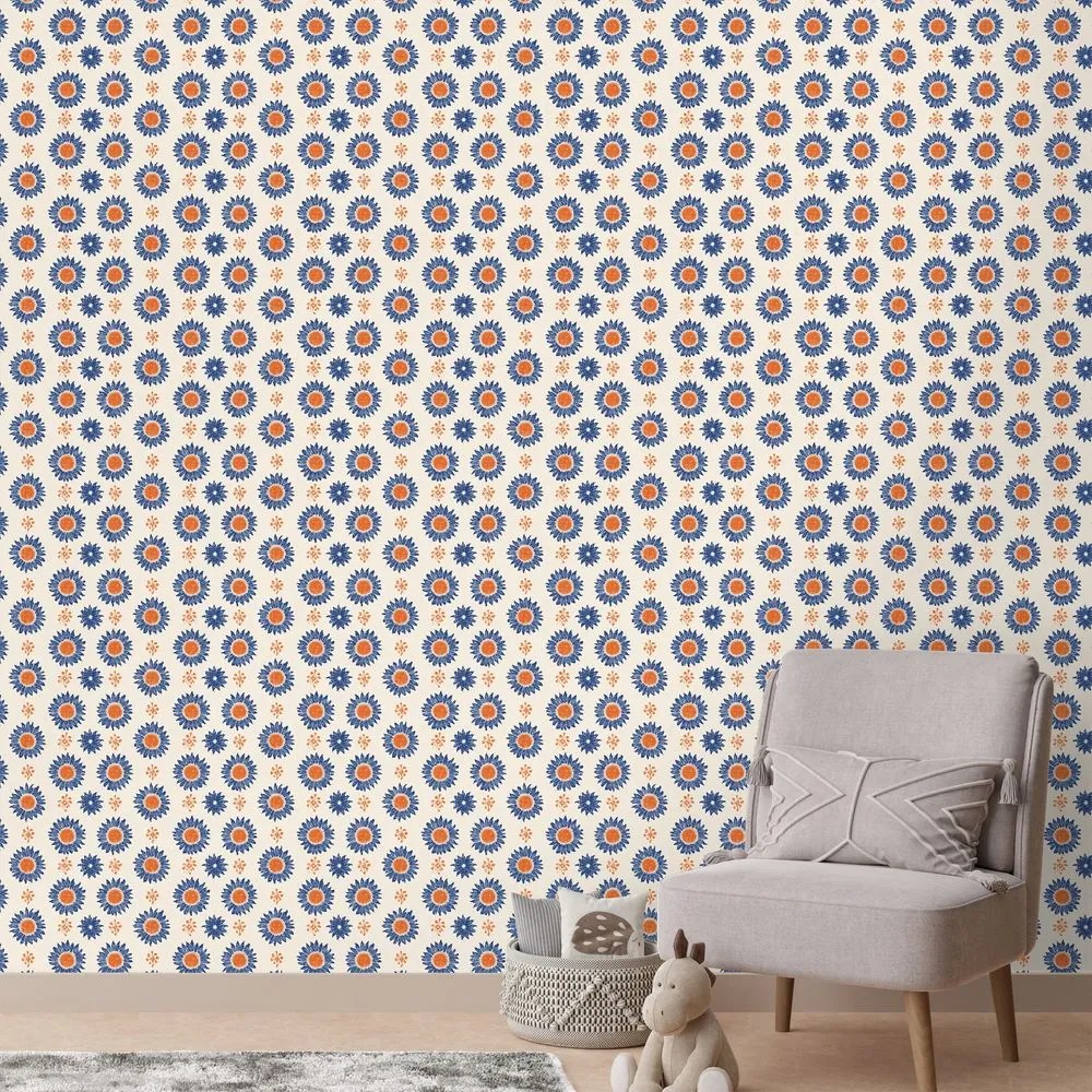 Тапет – Оранжево-сини цветни кръгове