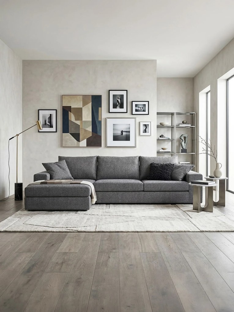 Ъгъл диван Mission-Customizable-230φ 145β cm.-Gray