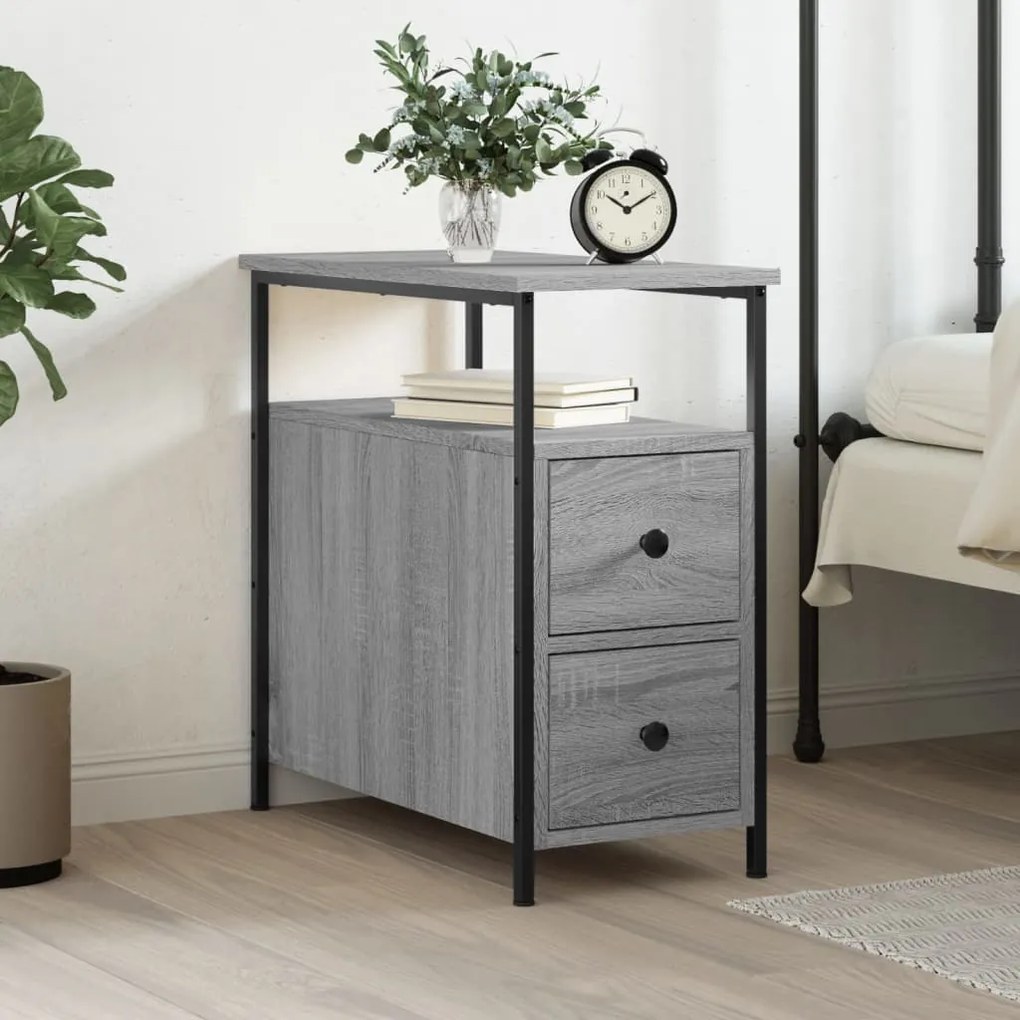 826069 vidaXL Нощно шкафче, сив сонома, 30x60x60 см, инженерно дърво