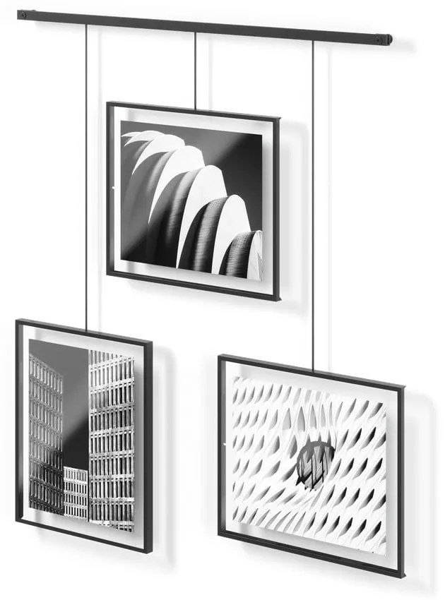 Черна метална рамка 3 бр. висяща 73x82 cm Exhibit – Umbra