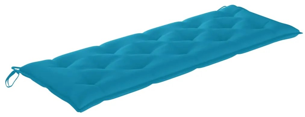 3063325 vidaXL Стифираща градинска пейка с възглавница, 159 см, тик масив