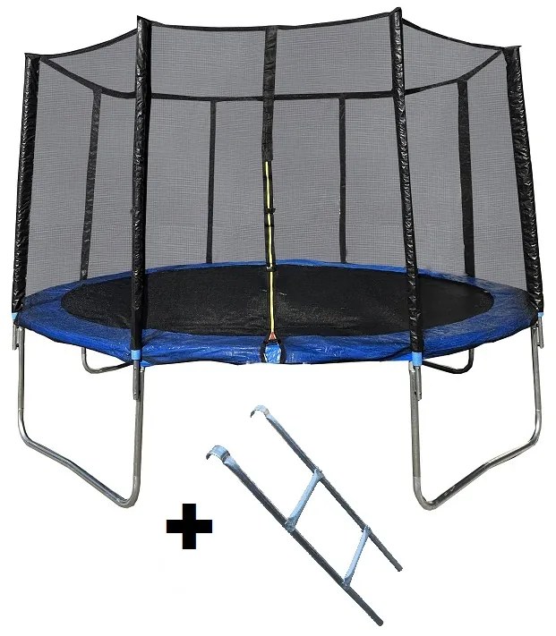 Jump Pro градински батут 3,63 м (12ft) син с мрежа и стълба