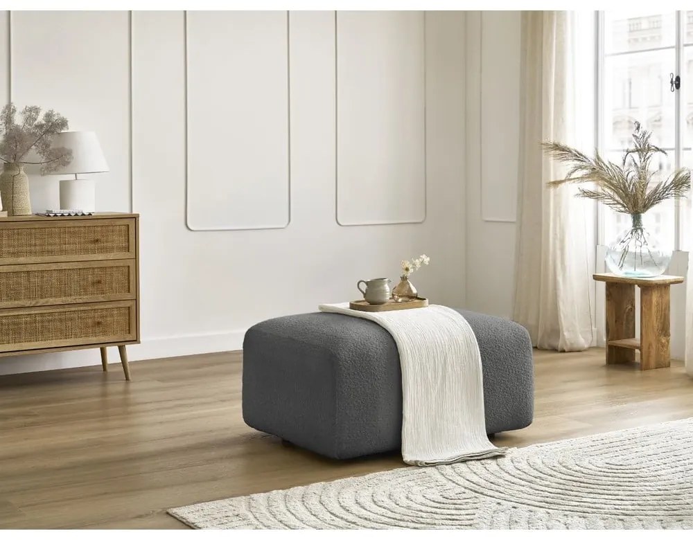 Сива табуретка от букле Tina – Bobochic Paris