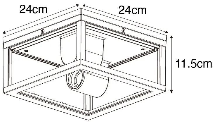 Индустриален плафон Ръждиво кафяв IP44 2-светлина - Charlois