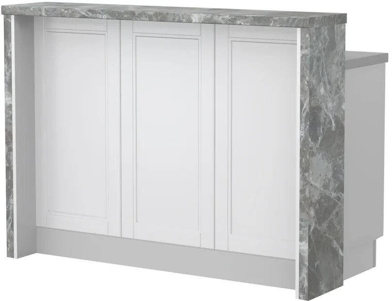 Бар Пейка Tahoma-Length: 135 cm-White matte-Siena Marble