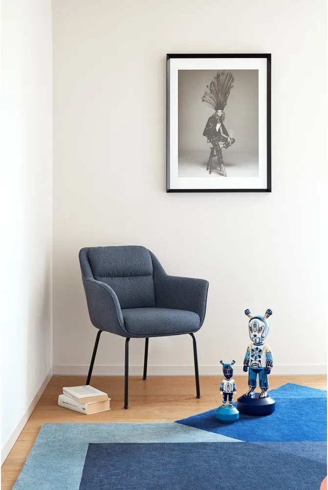 Тапициран трапезен стол с подлакътници в цвят горчица Sadira – Teulat