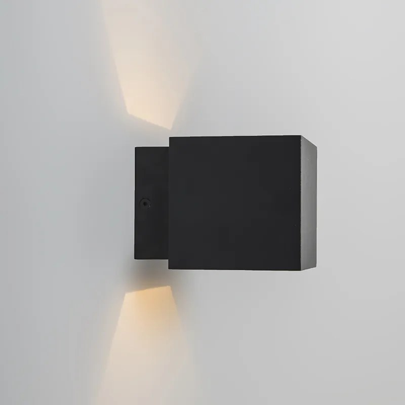 Дизайнерски стенен аплик черен/златист с LED - Caja