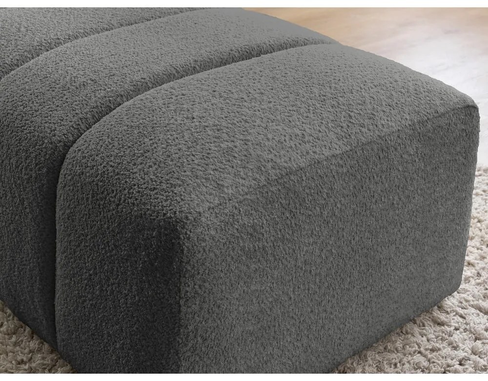 Тъмносива табуретка от прежда с примки от букле Annecy – Bobochic Paris