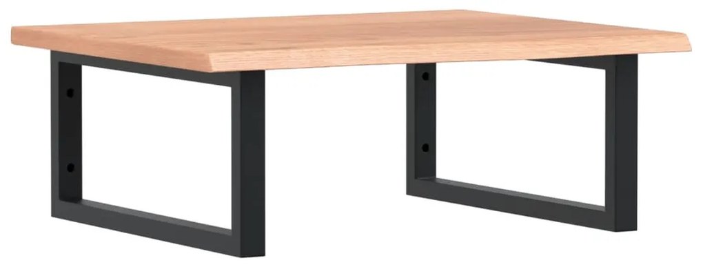 3302605 vidaXL Стенен рафт за мивка, стомана и масивно дърво дъб