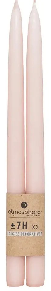Свещи без аромат atmosphera Hugo, 30 cm, 2 бр - Бял