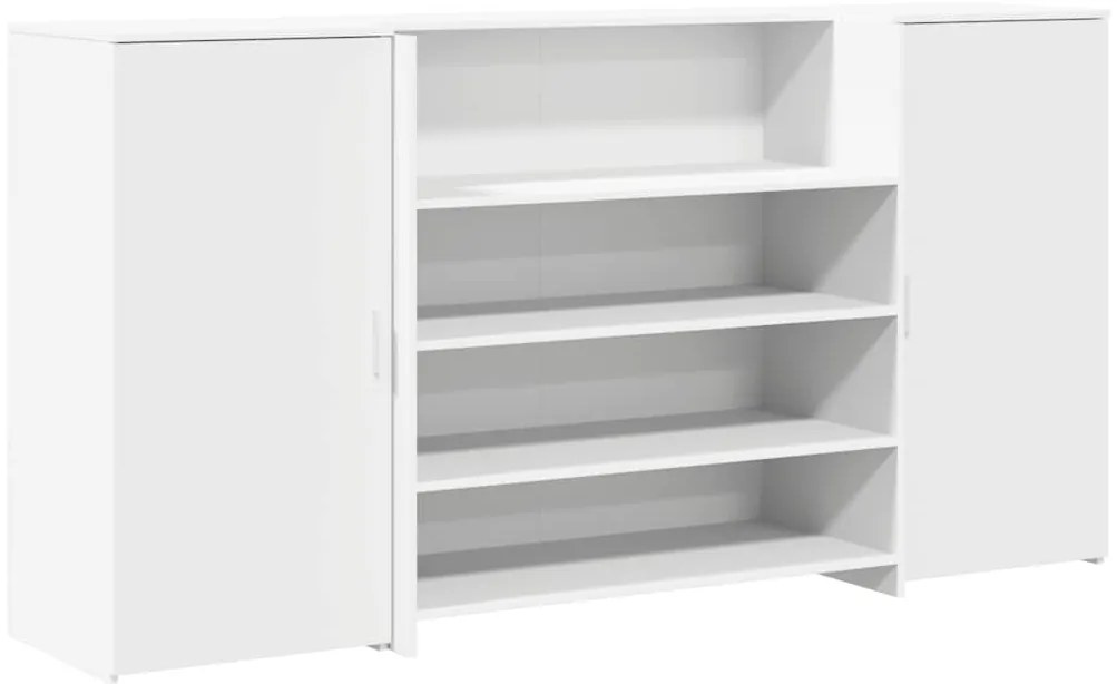 3324178 vidaXL Рецепционно бюро, бяло, 200x50x103,5 см, инженерно дърво