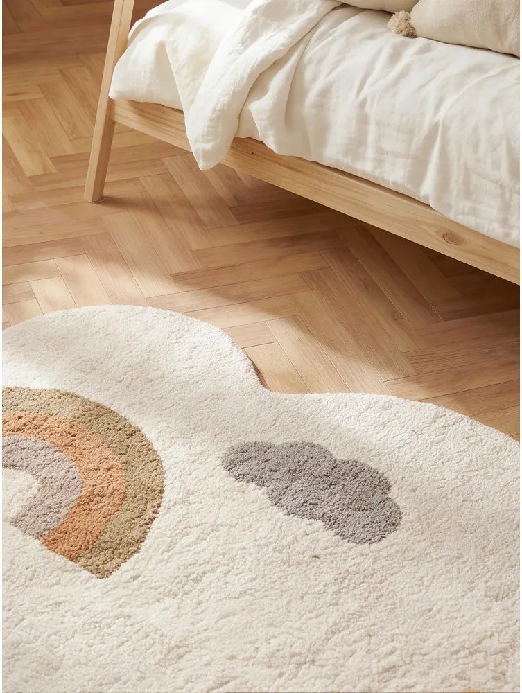 Кремав памучен детски килим подходящ за пране/ръчно изработен 140x200 cm Snuggle Willy – Hanse Home