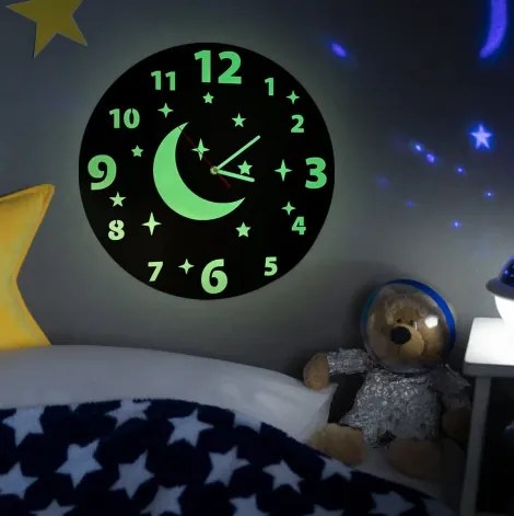 Осветен стенен часовник за детска стая Priemer: 40 cm