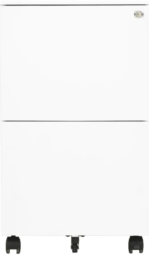 335974 vidaXL Мобилен офис шкаф, бял, 39x45x67см, стомана