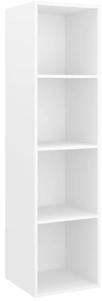 805489 vidaXL ТВ шкаф за стенен монтаж, бял, 37x37x142,5 см, инженерно дърво