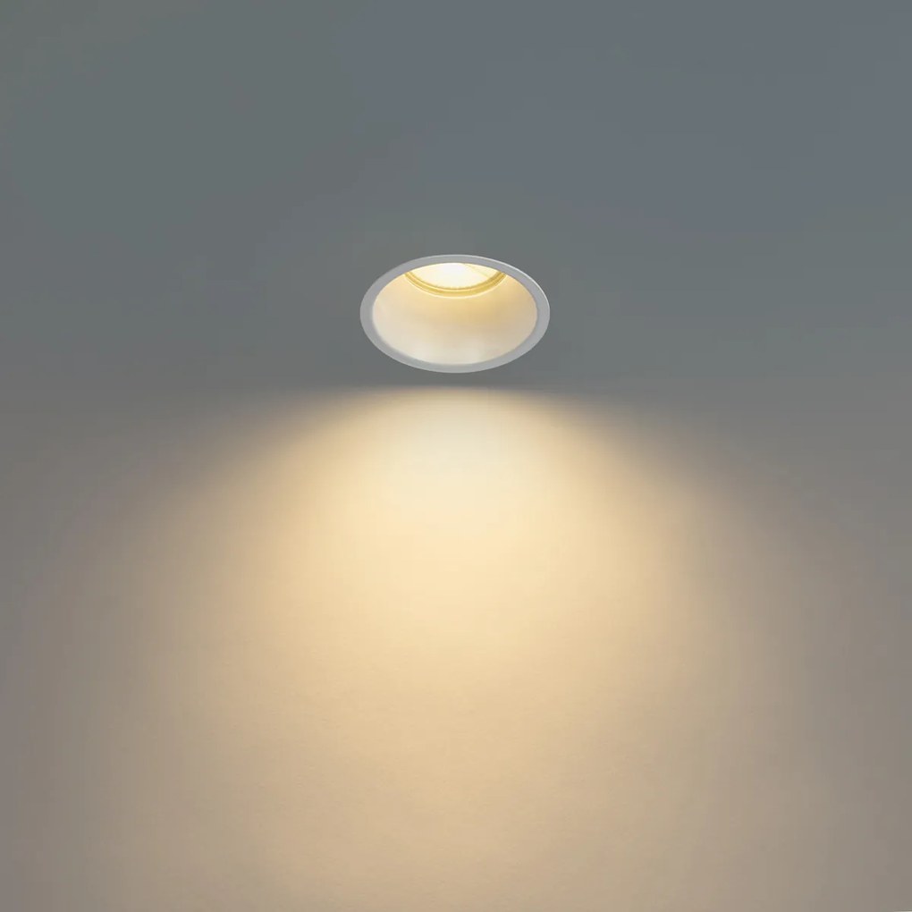 Комплект от 6 вградени прожектора бели GU10 70mm IP44 - Dept