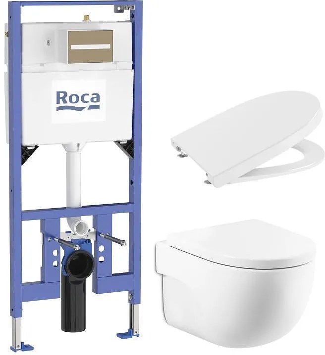 Комплект за WC Duplo S 135 mm 4 в 1 Meridian Rimless Compact 480 (бутон по избор) (A8900A902E + A346244000 + A8012AC00B)