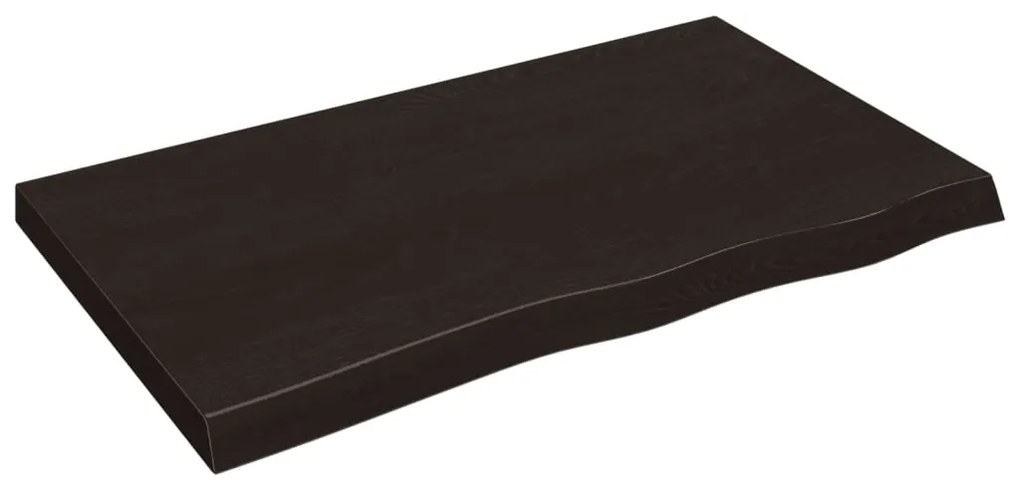 3156433 vidaXL Плот за маса тъмнокафяв 100x60x(2-6) см обработен масивен дъб