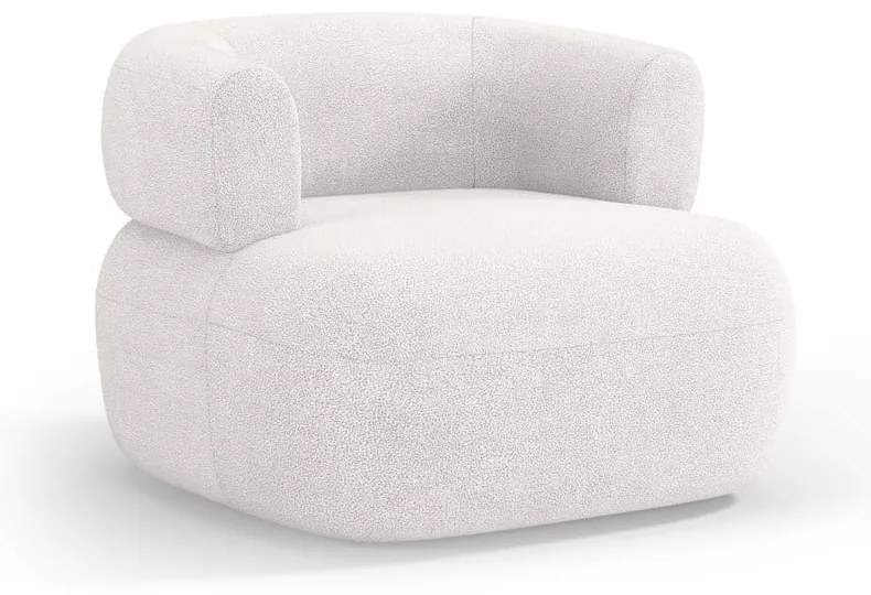 Бяло кресло от плат букле Jenny – Micadoni Home