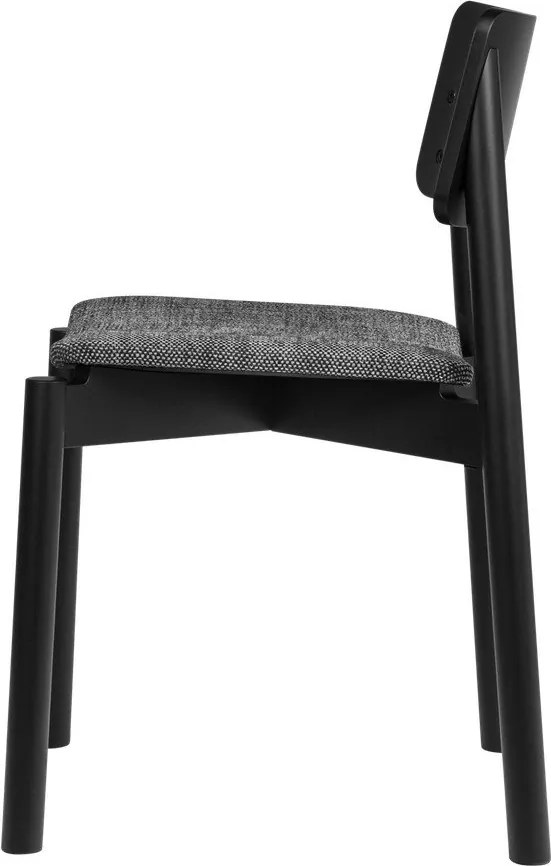 Черен трапезен стол за подреждане Wem – noo.ma