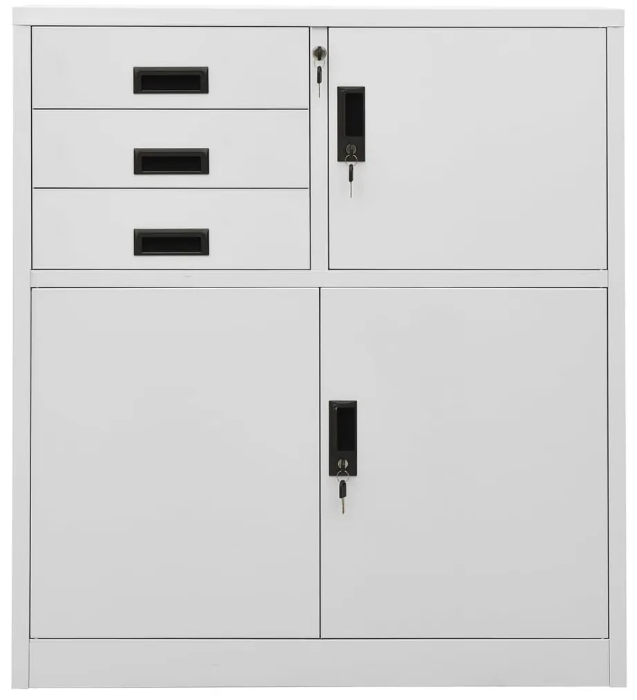 336406 vidaXL Офис шкаф, светлосив, 90x40x102 см, стомана