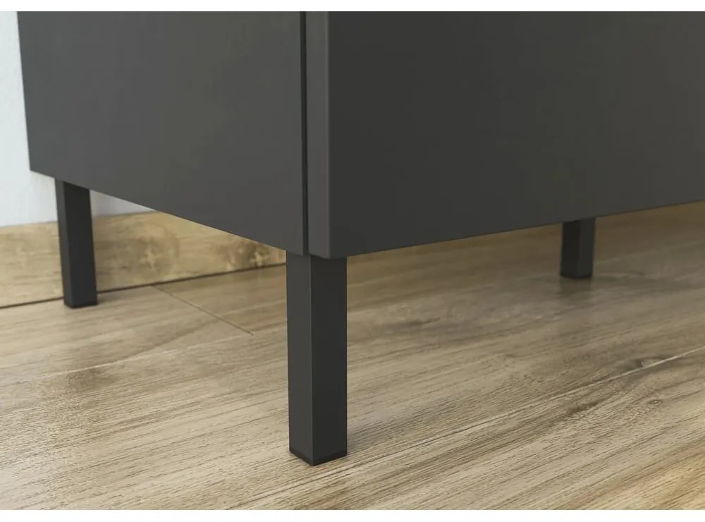 Сив висок скрин от дъб 109x146 cm California - Germania