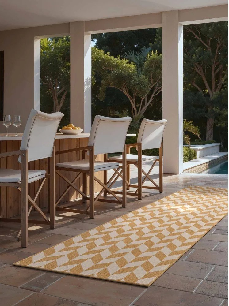 Пътека за открито и закрито в цвят жълта охра/кремава 80x200 cm Haringey Terrick – Ted Baker