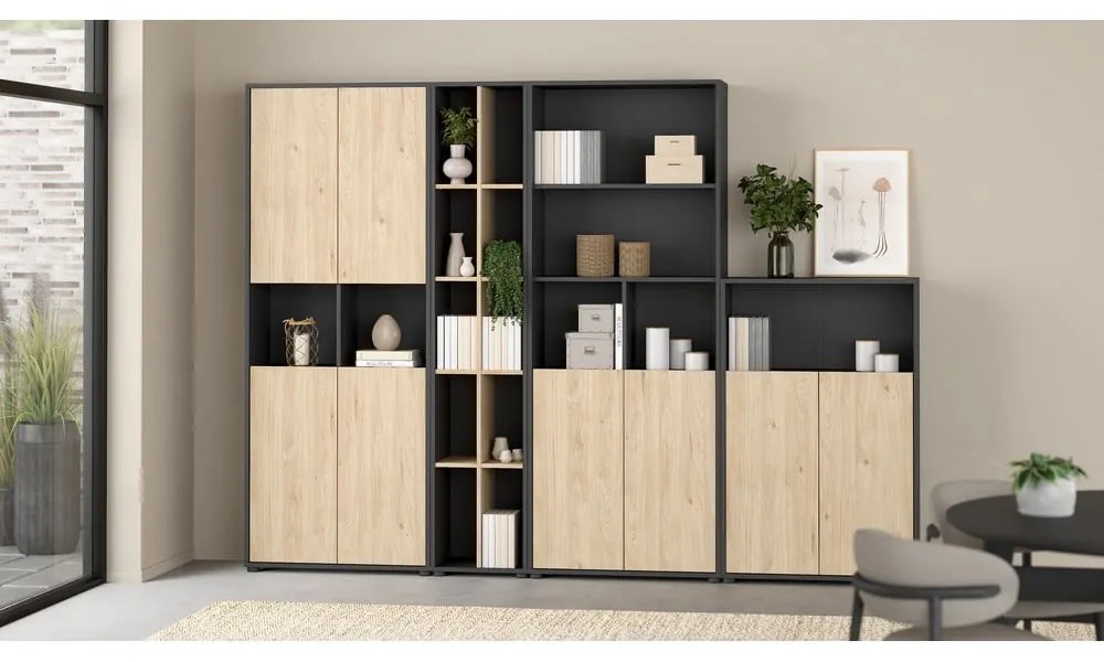 Антрацитна етажерка за книги 80x124 cm Sign - Tvilum