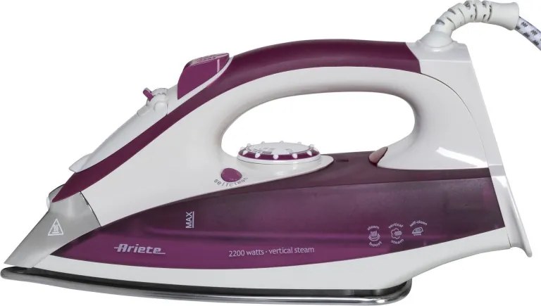 Ютия Ariete STEAM 6215/00, 2200W, 0.28 л, Стоманена плоча, Самопочистване, Розов