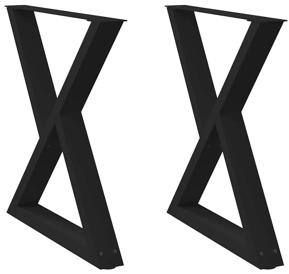 4012724 vidaXL Крака за трапезна маса, 2 бр., черни, 70 x (72-73,3) см, стомана