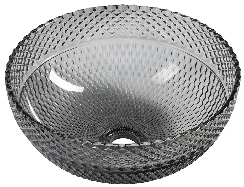 Черна стъклена кръгла мивка ø 39,5 cm Marac – Sapho