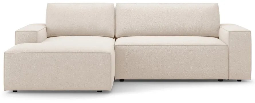 Бежов разтегателен ъглов диван от букле (ляв ъгъл) Jodie – Micadoni Home