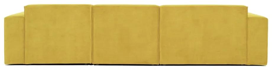 Ъглов диван от жълт велур (ляв ъгъл) Sting - Scandic