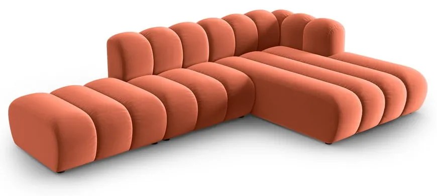 Розов ъглов диван (десен ъгъл) Lupine – Micadoni Home