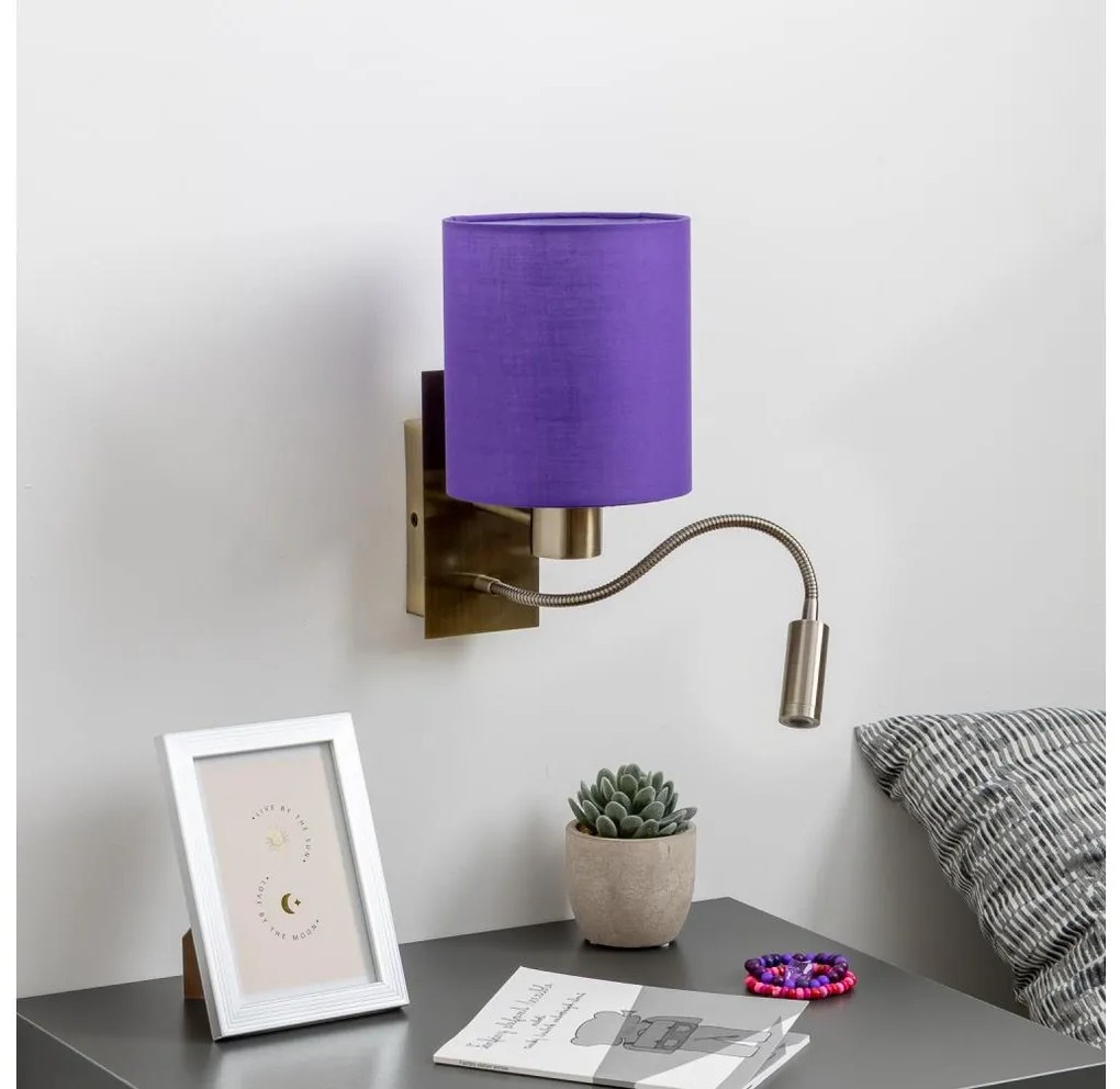 Brilagi - LED Аплик NUBILA 1xE27/25W/230V + LED/3W месинг/лилава