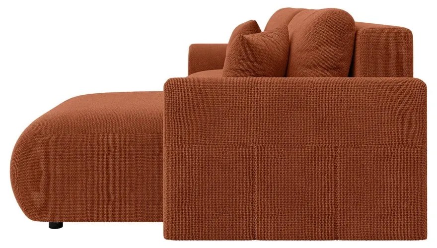 Сгъваем ъглов диван в тухлен цвят (променлив) Lorine – Ropez