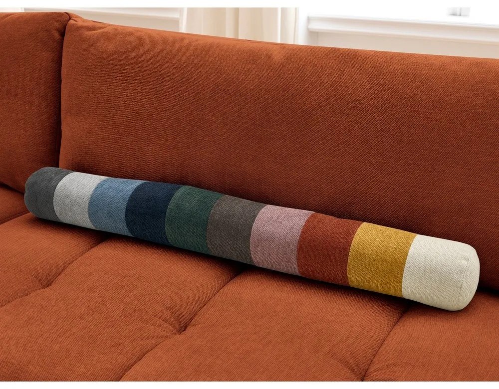 Сгъваем/с място за съхранение ъглов диван в тухлен цвят (ляв ъгъл/L форма) Fuji – Bobochic Paris