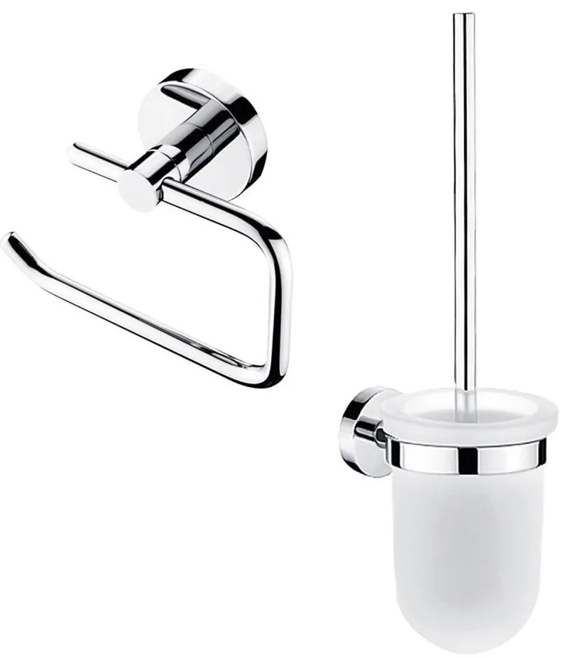 NIMCO UN комплект-94WN-26 - Четка за тоалетна със стенен монтаж с поставка за тоалетна хартия UNIX хром