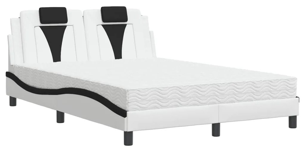 3208795 vidaXL Легло Viana без матрак, бяло и черно, 140x190 см изкуствена кожа
