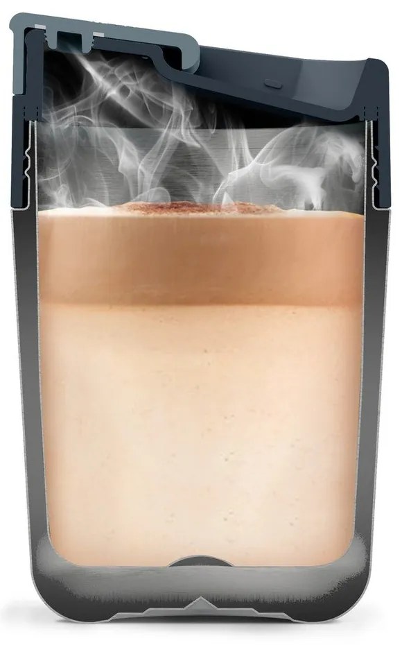 Чаша за пътуване в тъмносиньо-сребристо 450 ml Sipp - Joseph Joseph